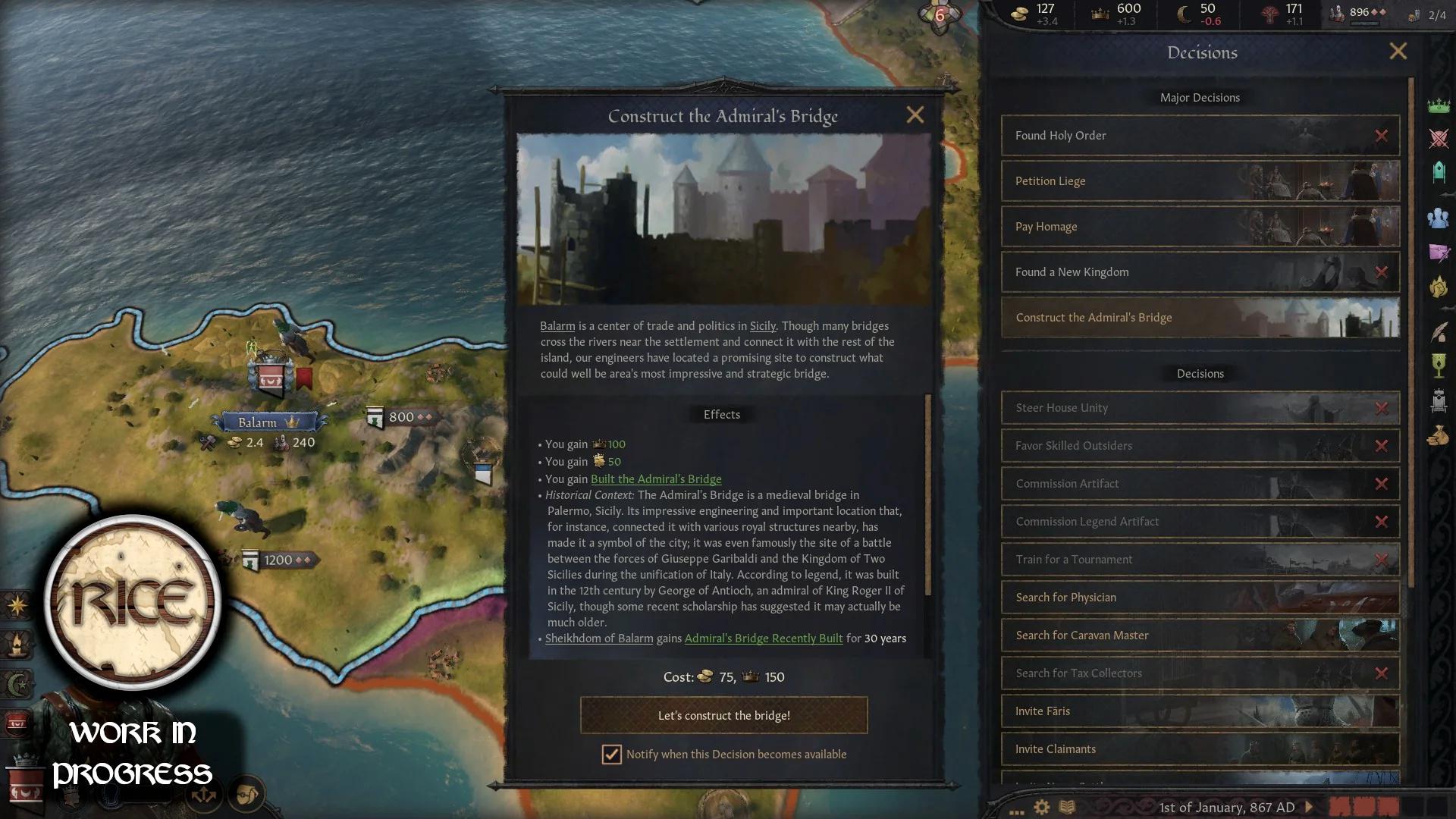 Сицилийский колорит в грядущем паке RICE для Crusader Kings 3