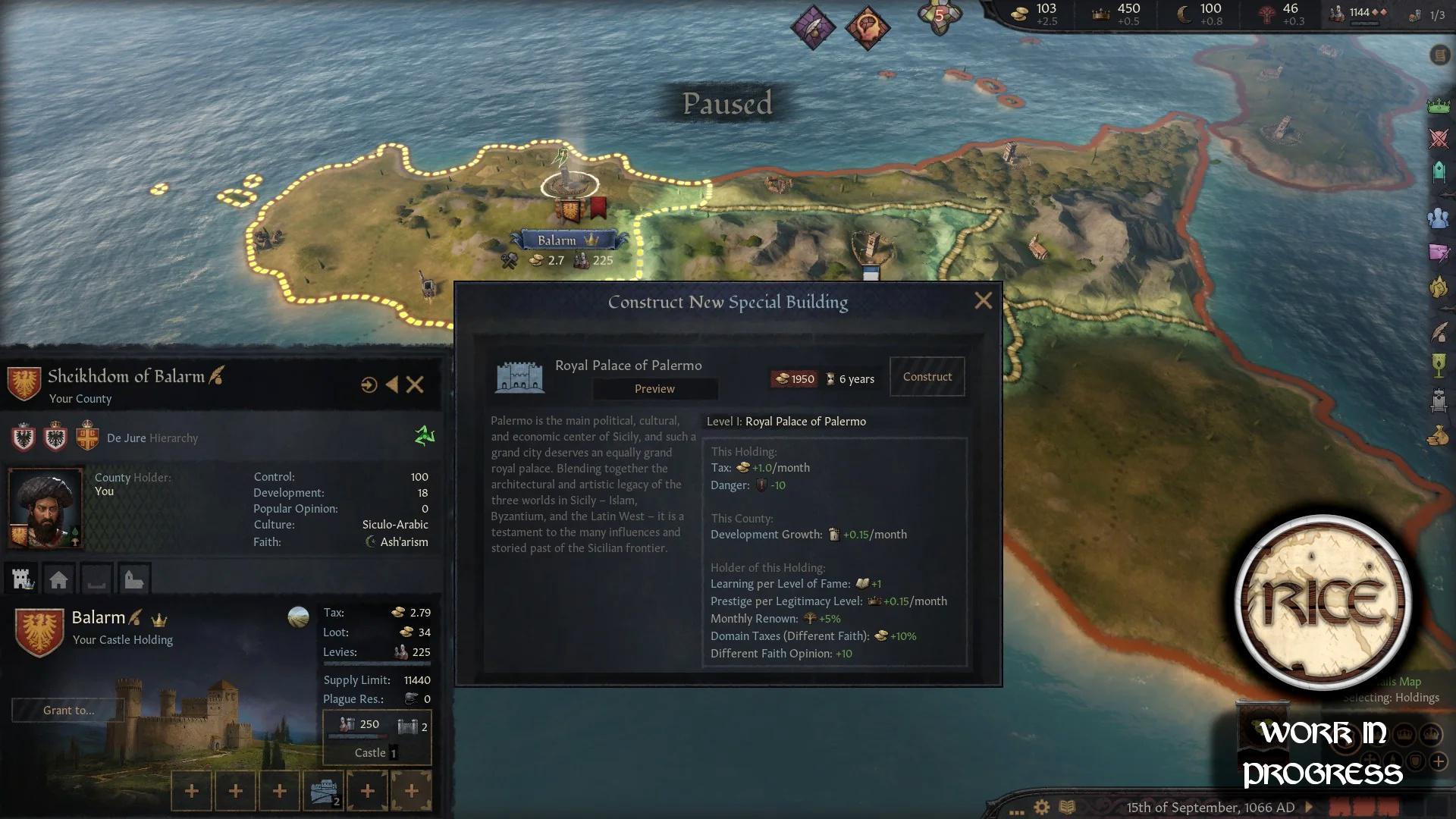 Сицилийский колорит в грядущем паке RICE для Crusader Kings 3