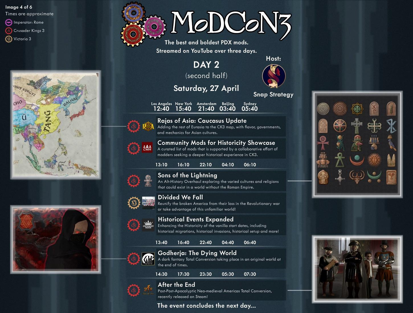 Расписание фанатского ивента ModCon 3 по играм Paradox